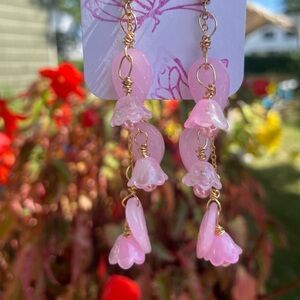 Lilly of the Valley dangle earrings handmade